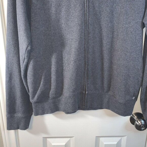 Lands Ends Gray Athletic Performance Full Zip Long Sleeved Jacket Size Medium - Picture 4 of 6